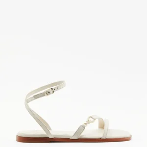 Square Essential Fly-platta sandaler i nappaleder