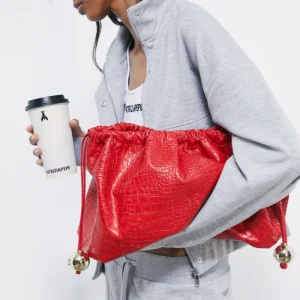 Läderklack “Bubble Croco” stor