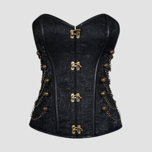 Svart steampunk-korsett