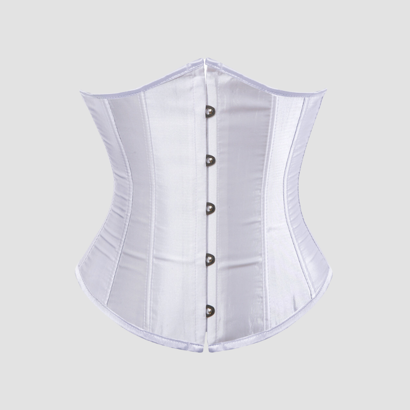 Underbystkorsett i vit satin